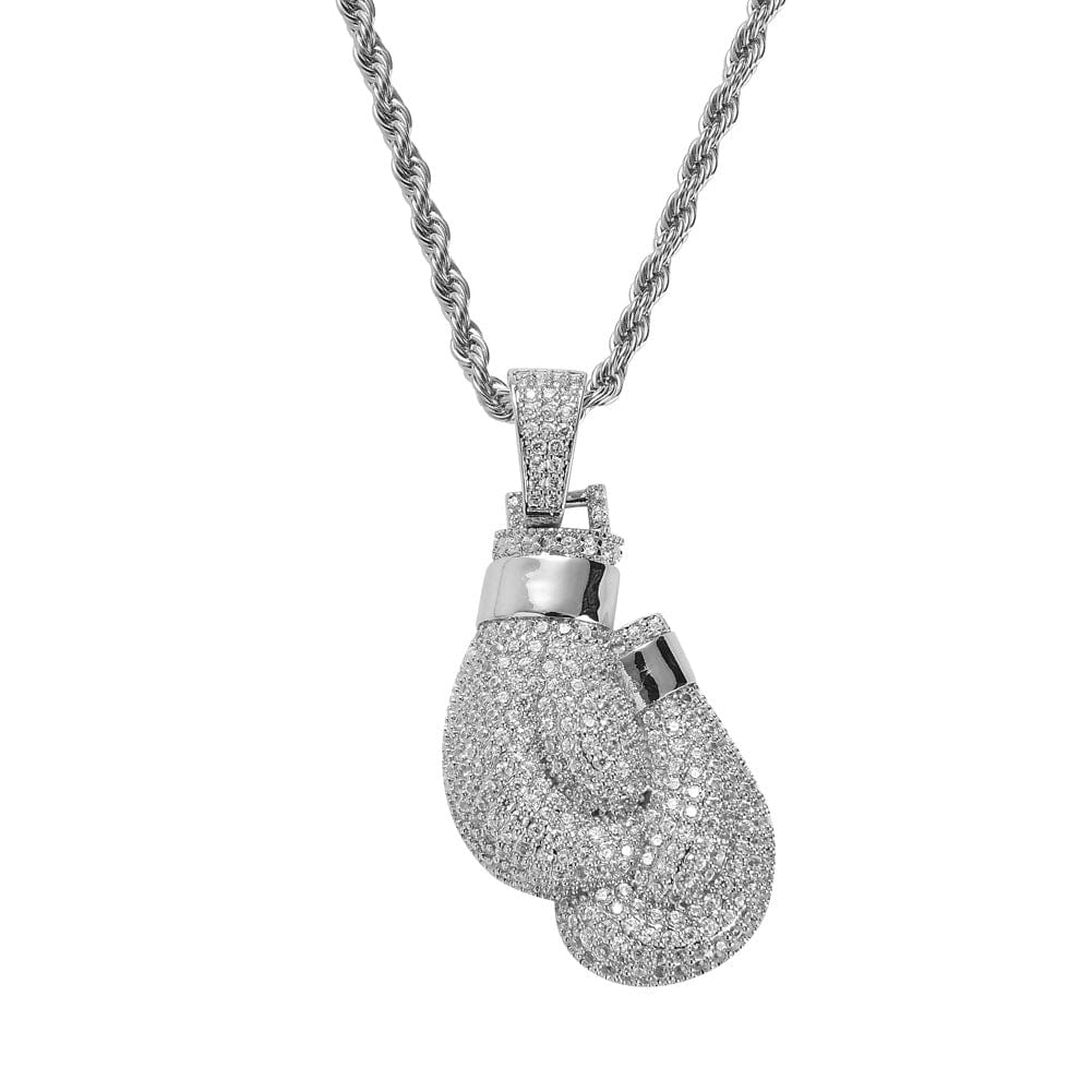 Drice Jewelry | דרייס תכשיטים שרשרת שרשרת כפפות אגרוף יוקרתית לגבר | צבע כסף