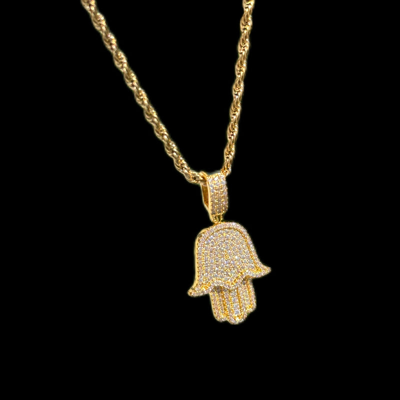 Drice Jewelry | דרייס תכשיטים שרשרת שרשרת חבלים שרשרת חמסה לגבר | צבע זהב