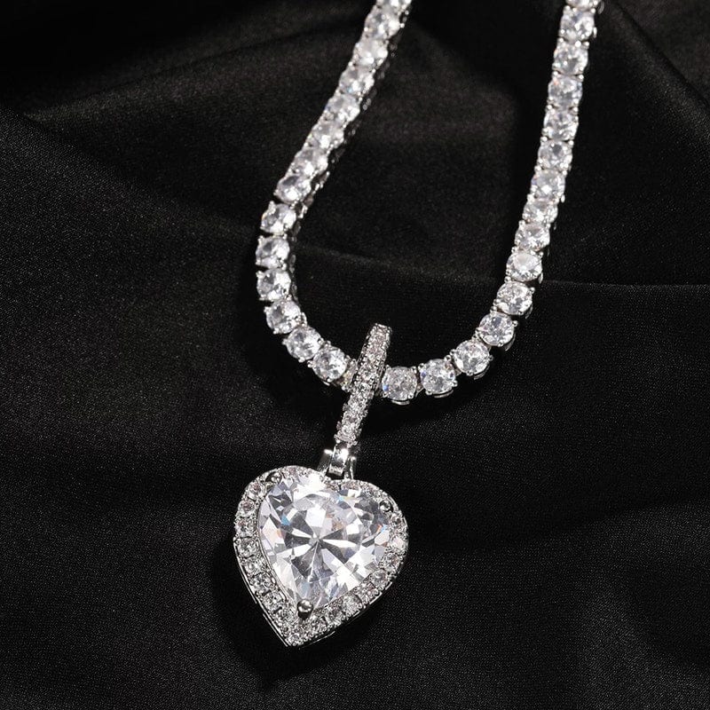 Drice Jewelry | דרייס תכשיטים שרשרת שרשרת לאישה | שרשרת טניס עם תליון לב