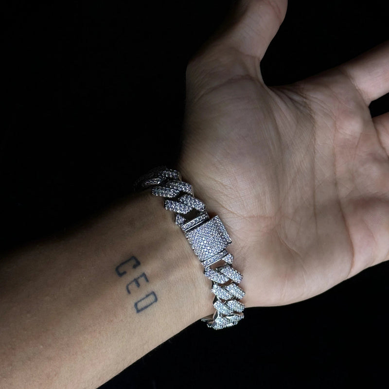 Drice Jewelry | דרייס תכשיטים צמיד לגבר צמיד אייס אנטרטיקה | בציפוי זהב לבן