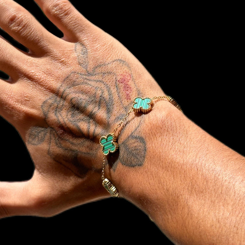 Drice Jewelry | דרייס תכשיטים צמיד לגבר סט צמידי מלכיט | רוקסטאר x תלתן