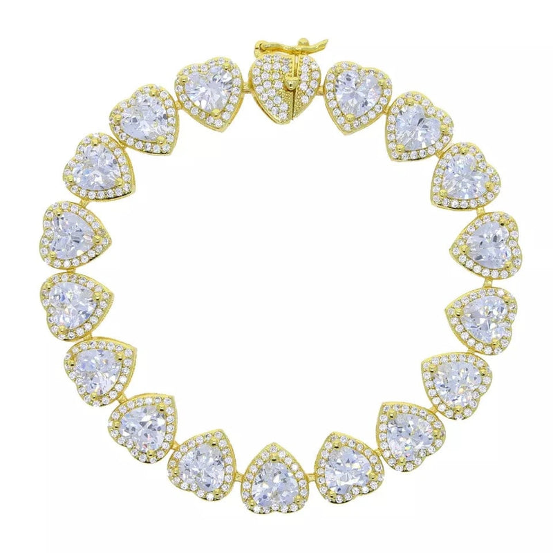 Drice Jewelry | דרייס תכשיטים צמיד לגבר צמיד לב יוקרתי בצבע זהב | צמיד משובץ
