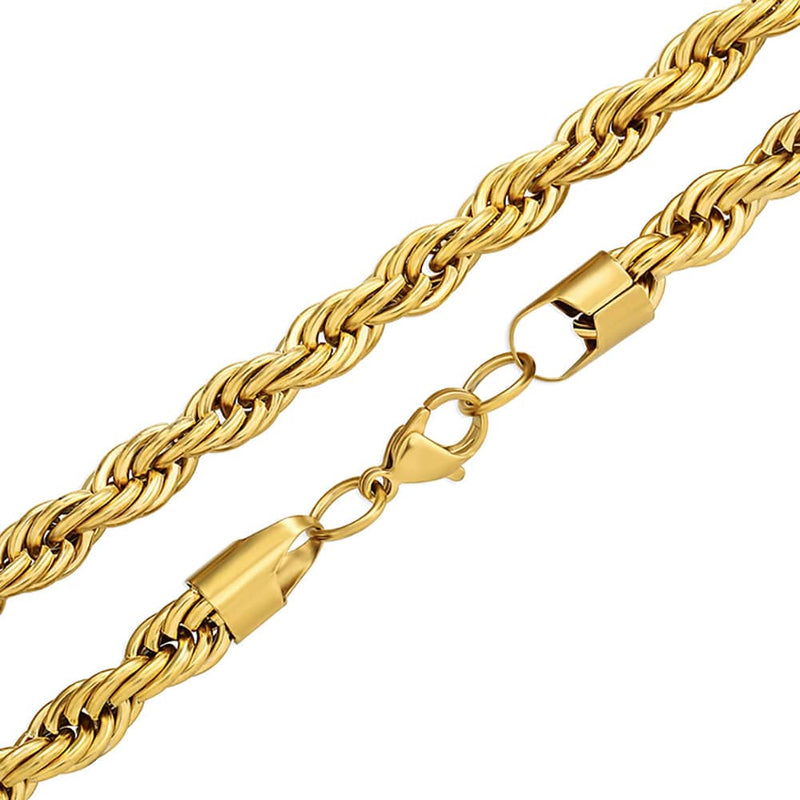 Drice Jewelry | דרייס תכשיטים Jewelry Sets סט תכשיטים לגבר - שרשרת יוקרתית וצמיד יוקרתי חבל - צבע זהב