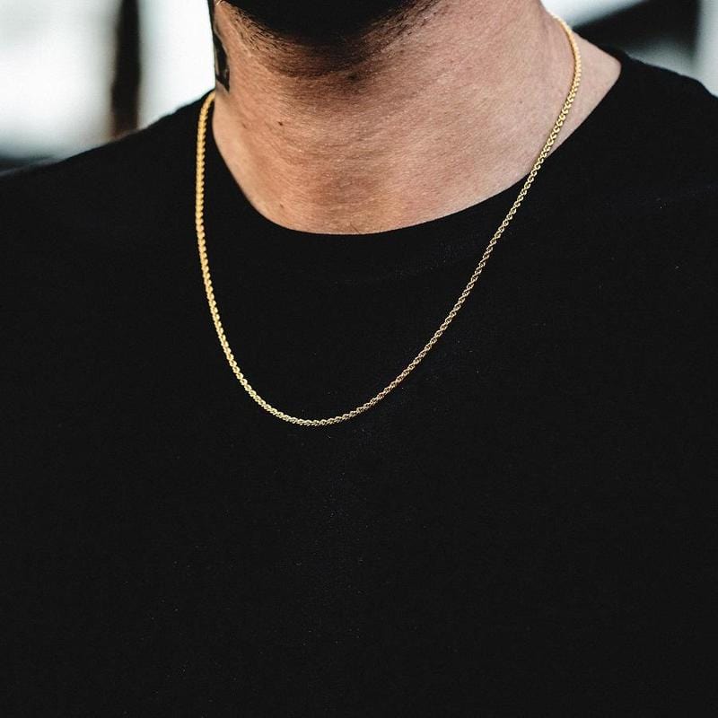Drice Jewelry | דרייס תכשיטים Jewelry Sets סט תכשיטים לגבר - שרשרת יוקרתית וצמיד יוקרתי חבל - צבע זהב